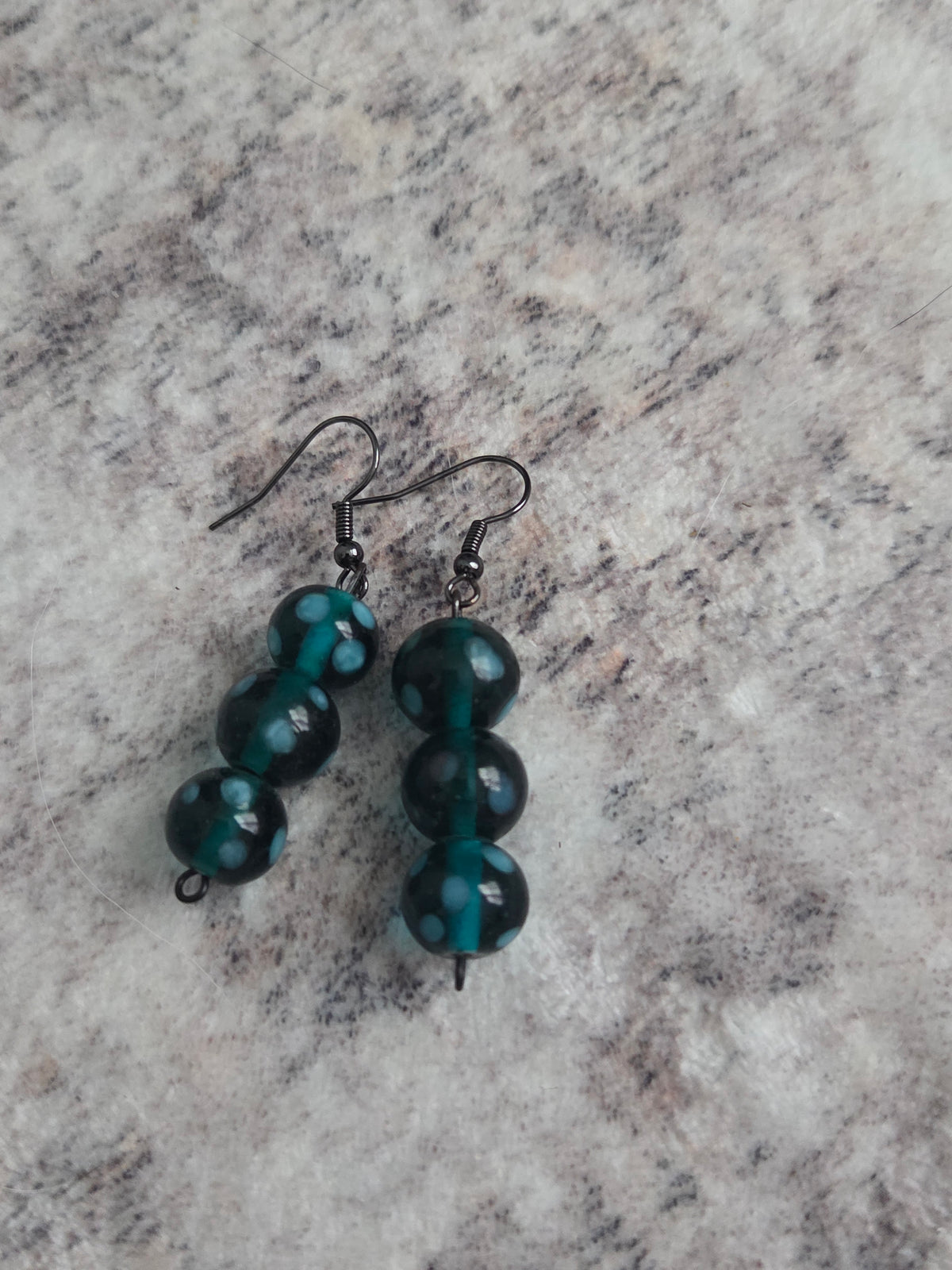 Speckled glass bead earrings