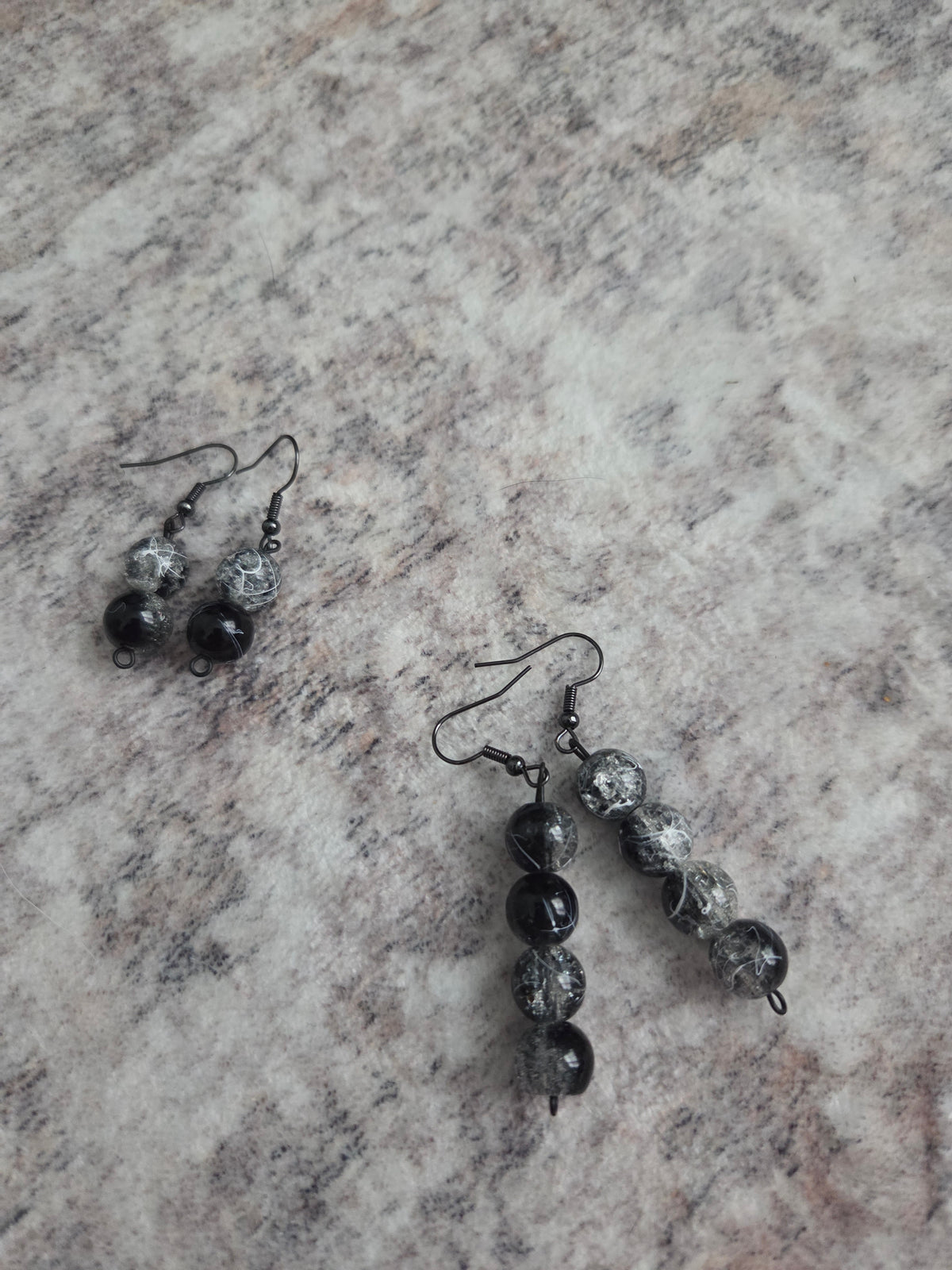 Speckled glass bead earrings