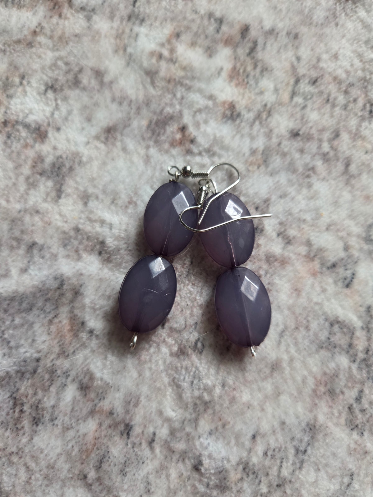 Oval beaded earrings