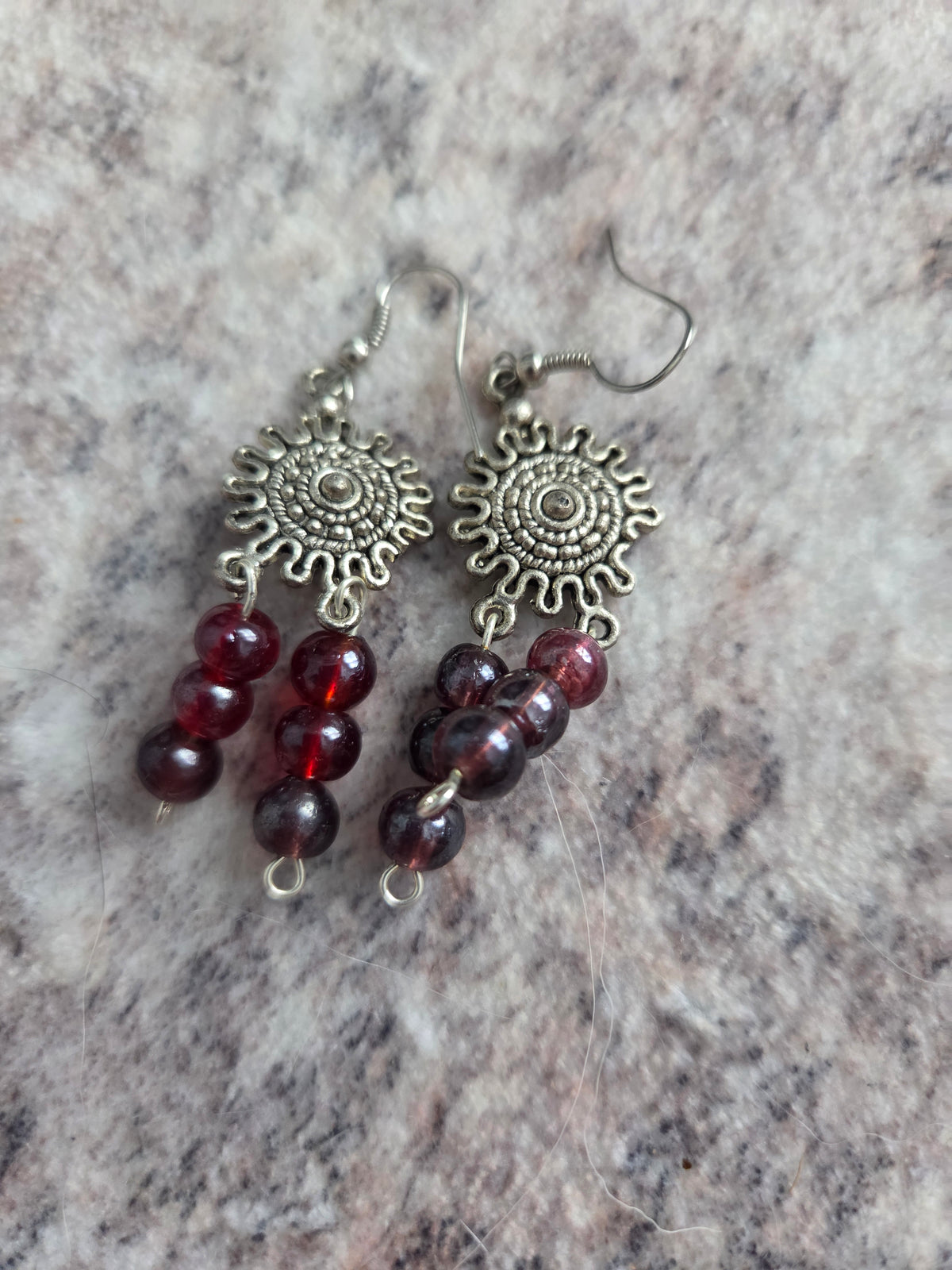 Classic stylized glass bead earrings