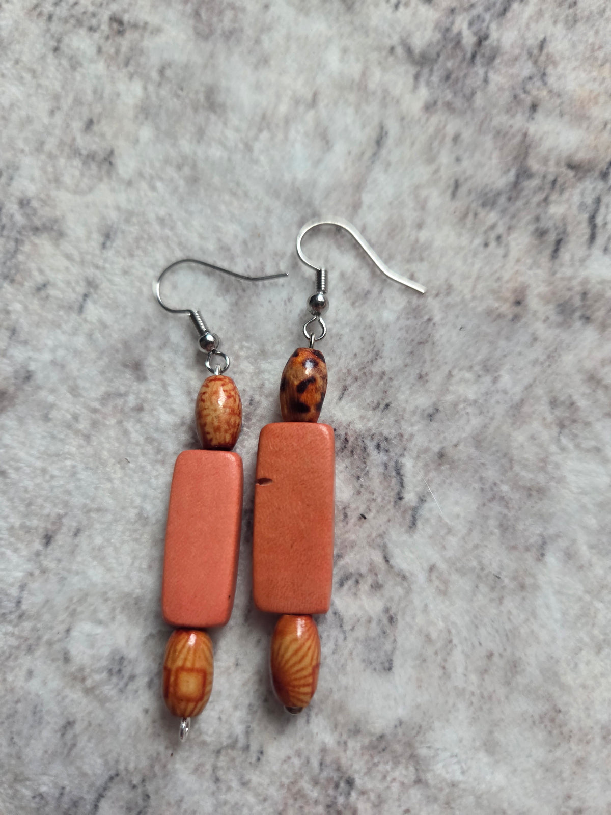Wood bead earrings
