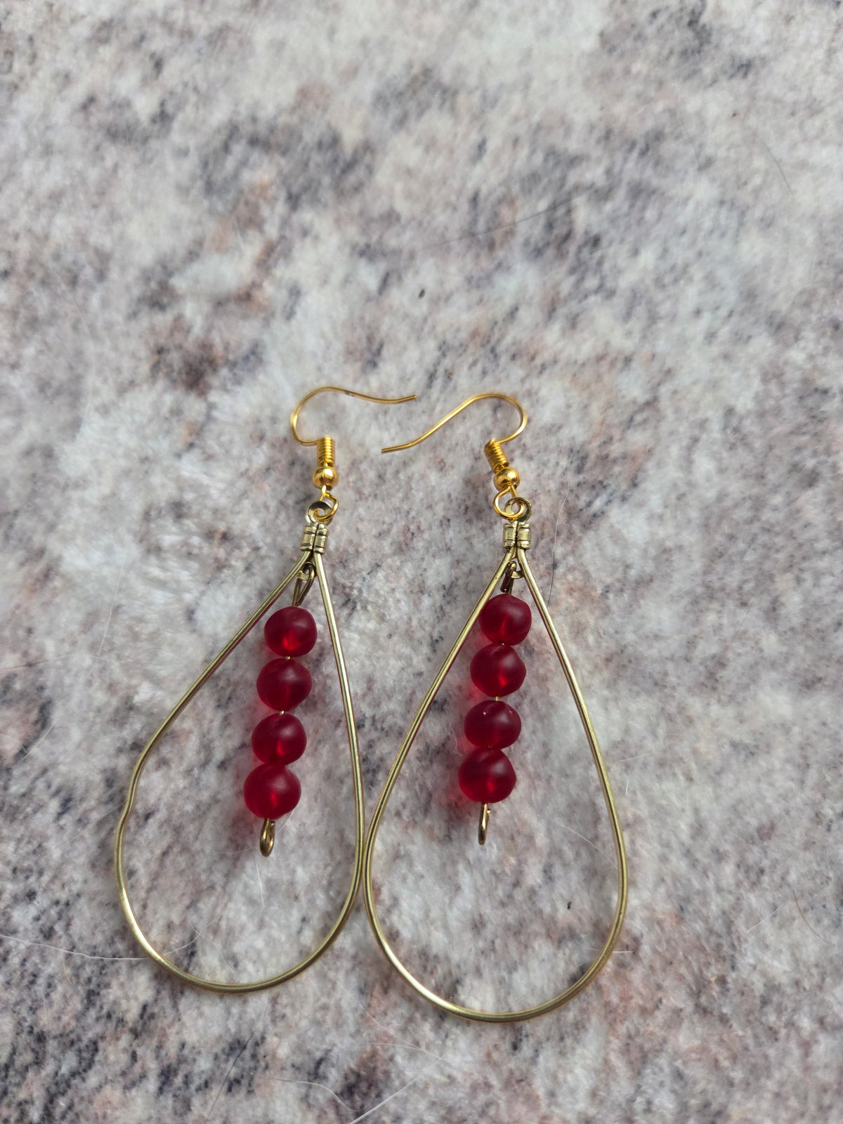 Classic stylized glass bead earrings