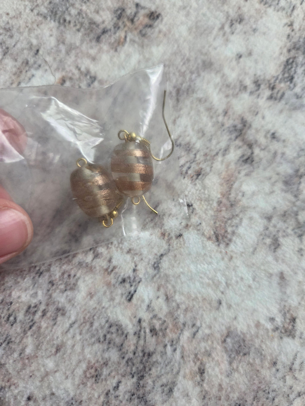 Striped glass bead earrings