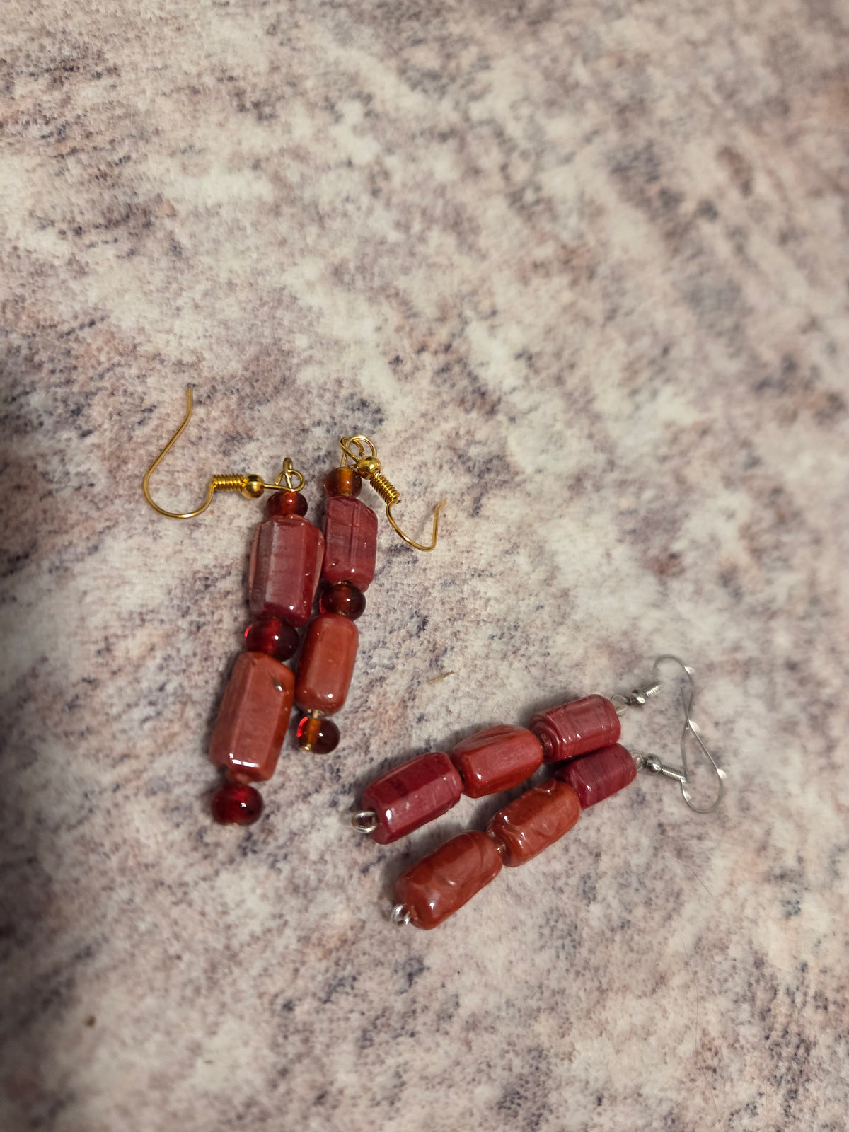 Rectangular beaded earrings