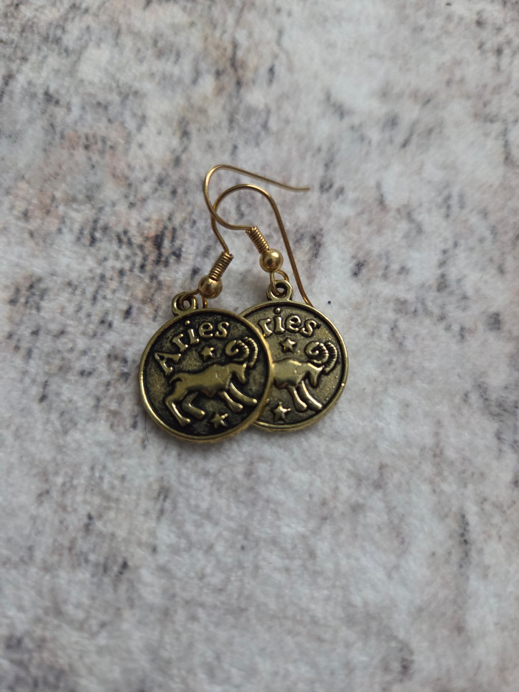 Golden Ares horoscope earrings