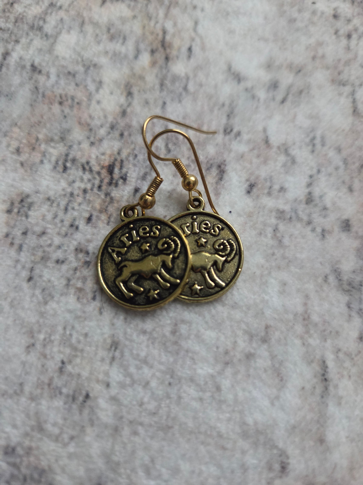 Golden Ares horoscope earrings