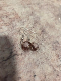 Flower patterned glass earrings