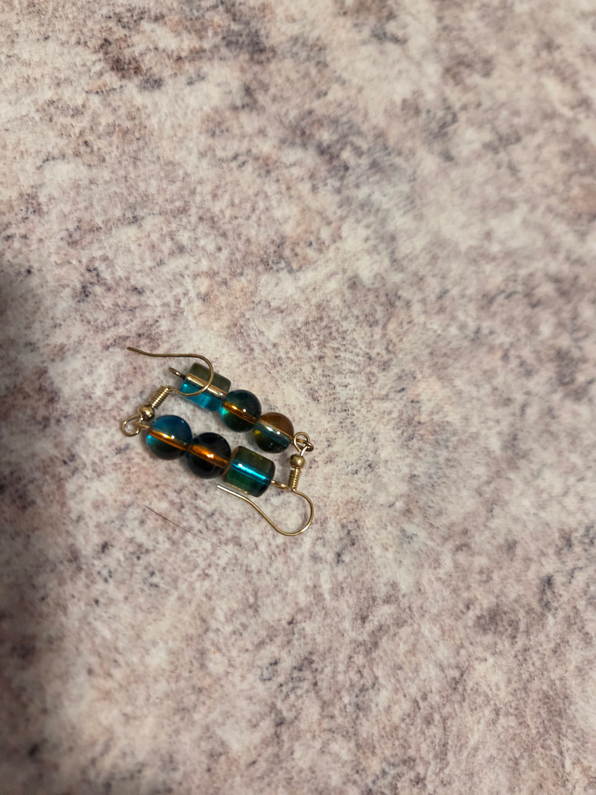 Rectangular beaded earrings