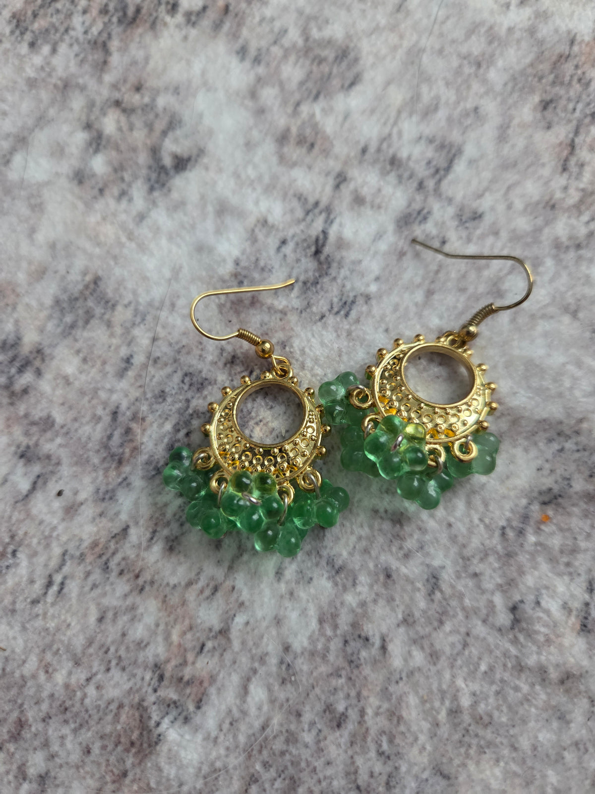 Classic stylized glass bead earrings