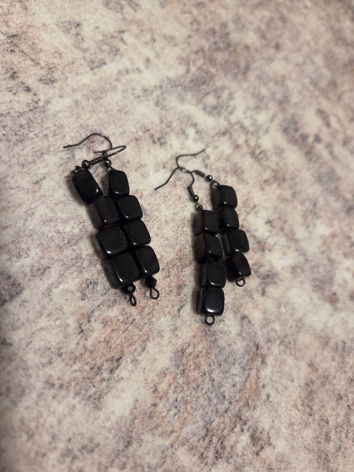 Rectangular beaded earrings