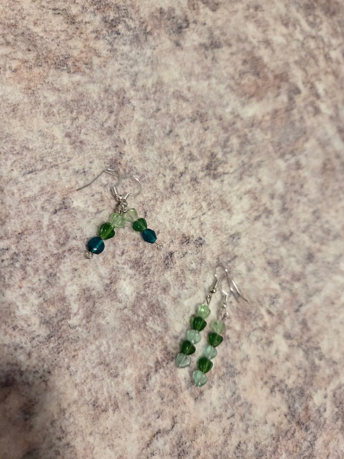 Funky shaped beaded earrings