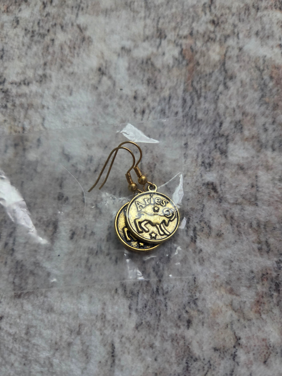 Golden Ares horoscope earrings