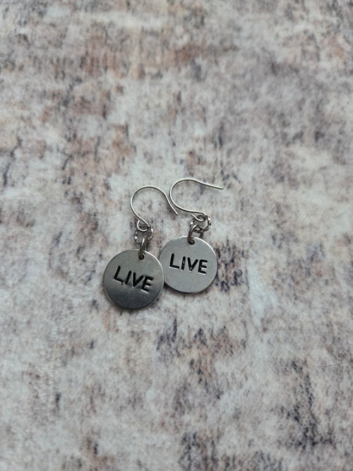 'LIVE' earrings