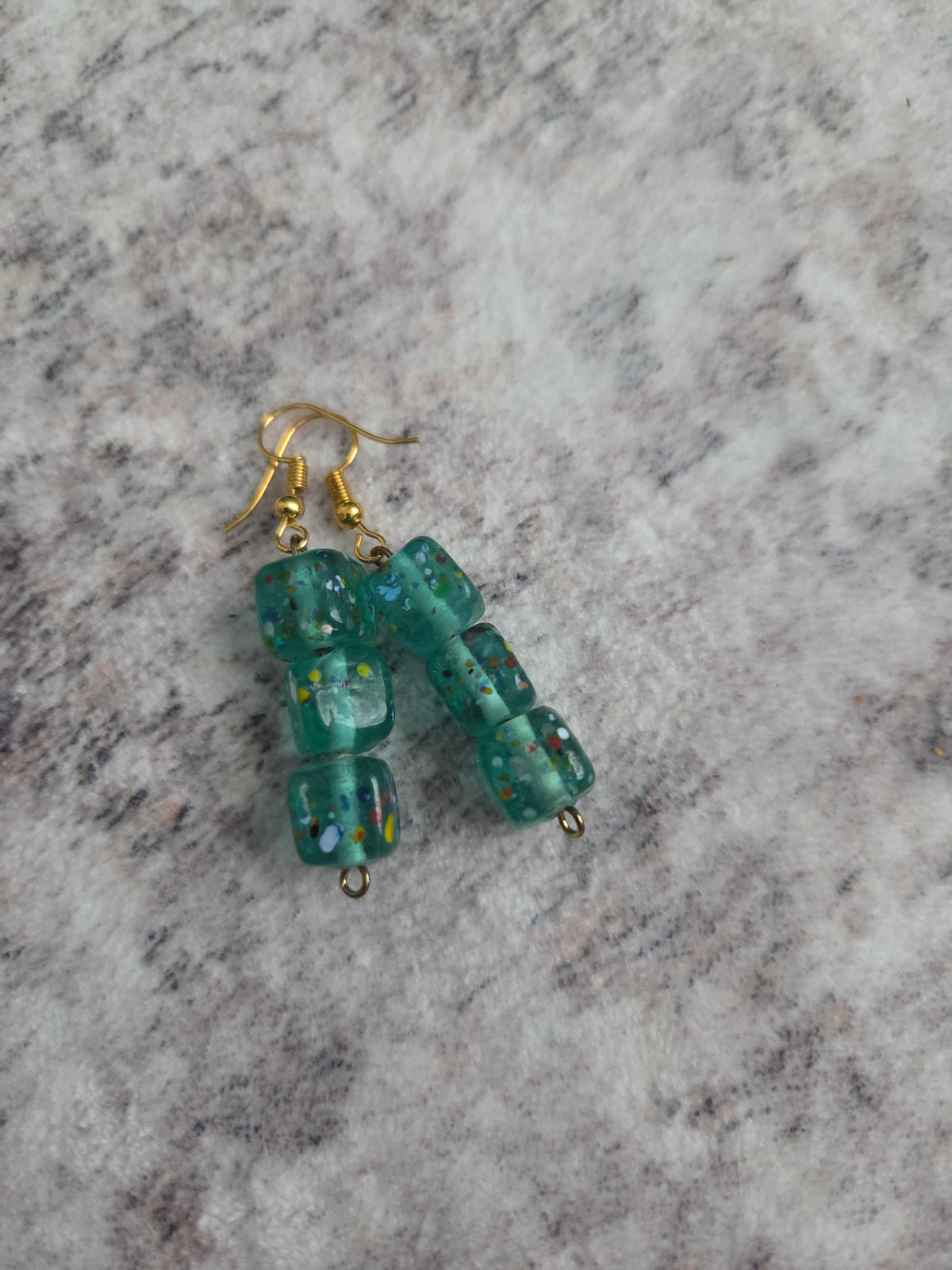 Speckled glass bead earrings
