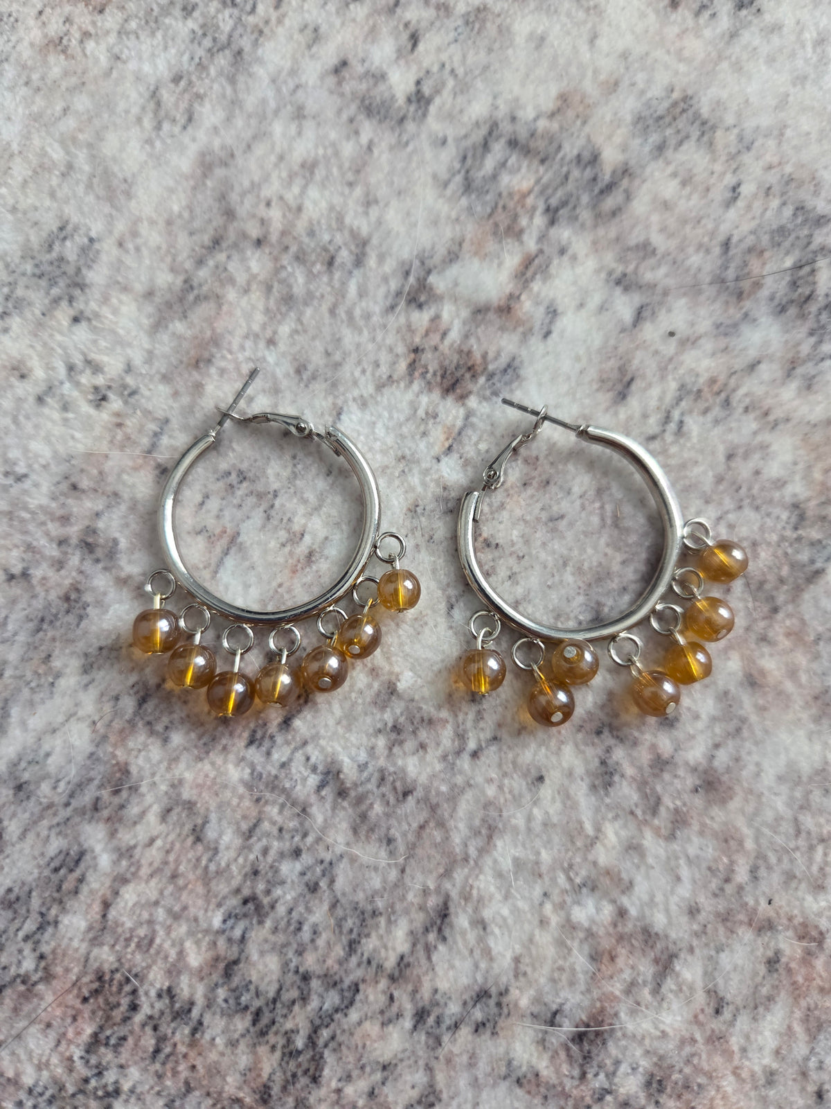 Classic stylized glass bead earrings