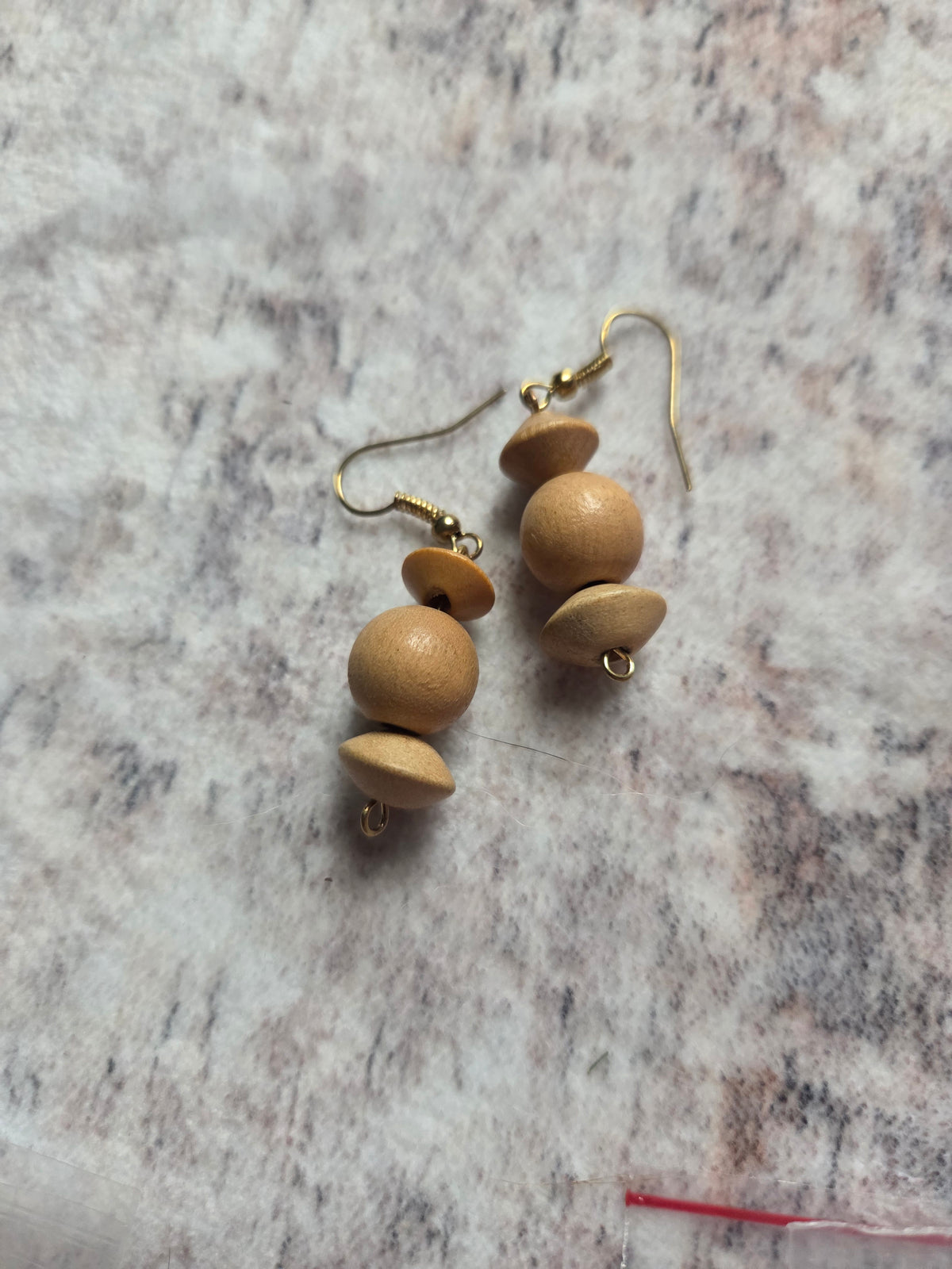 Wood bead earrings