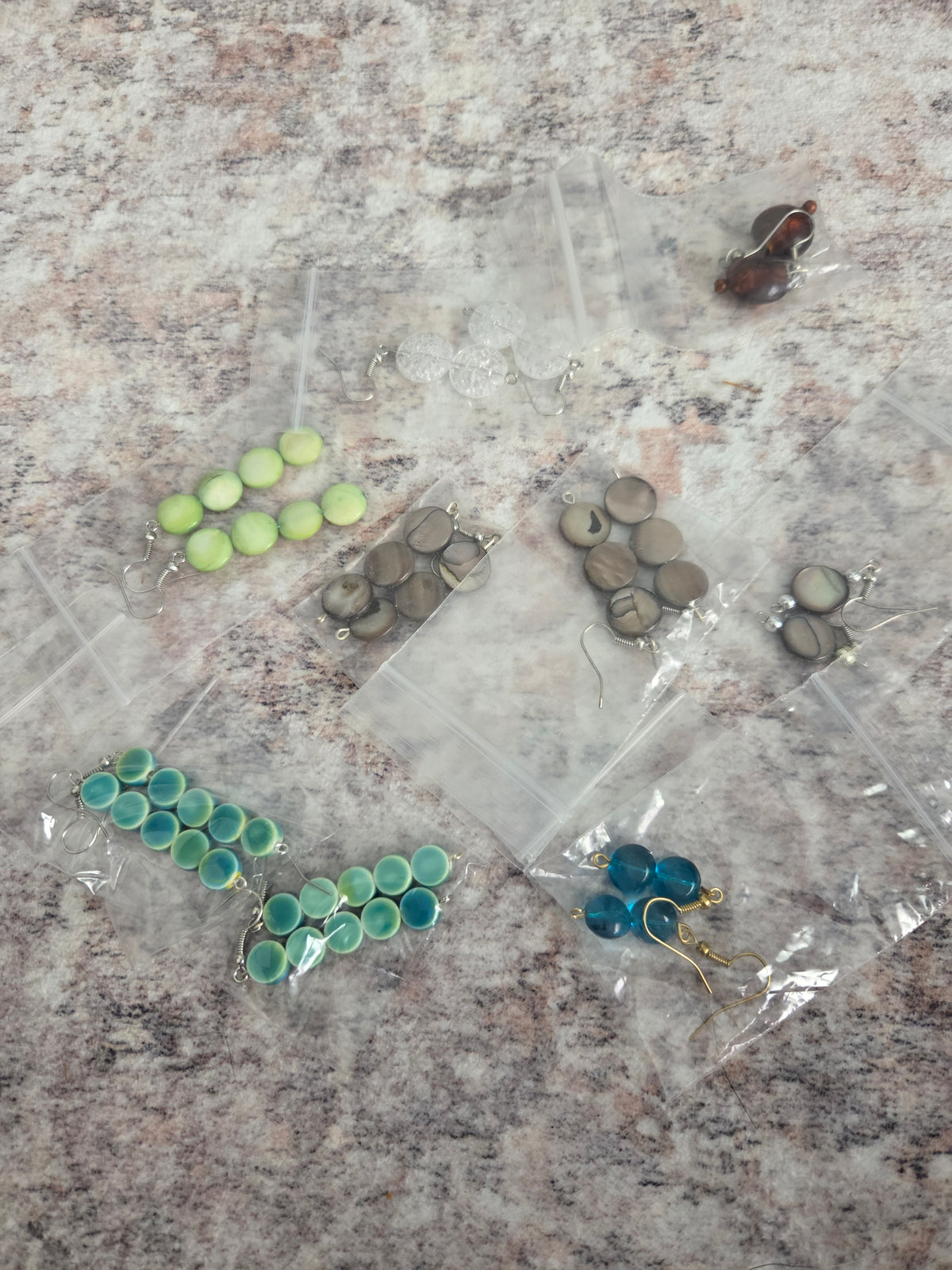 Circular beaded earrings