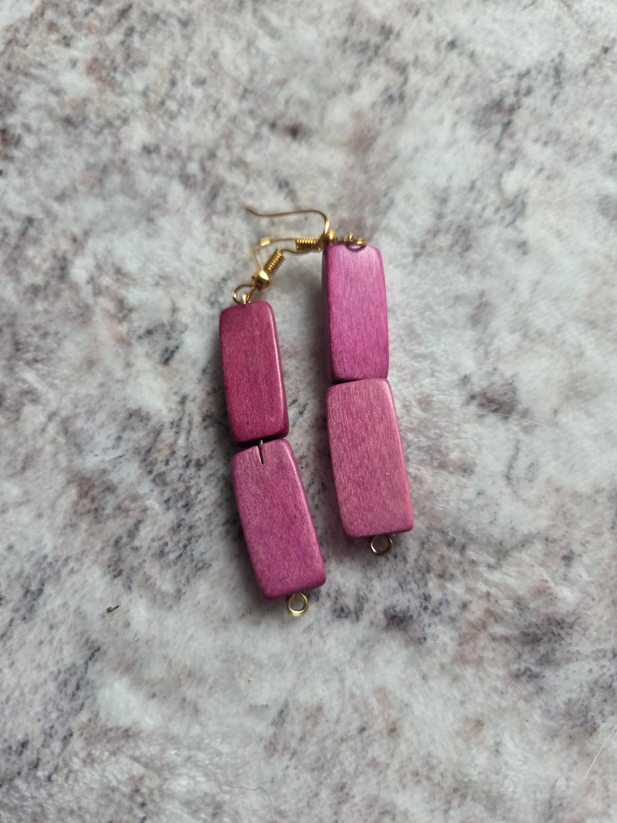 Wood bead earrings