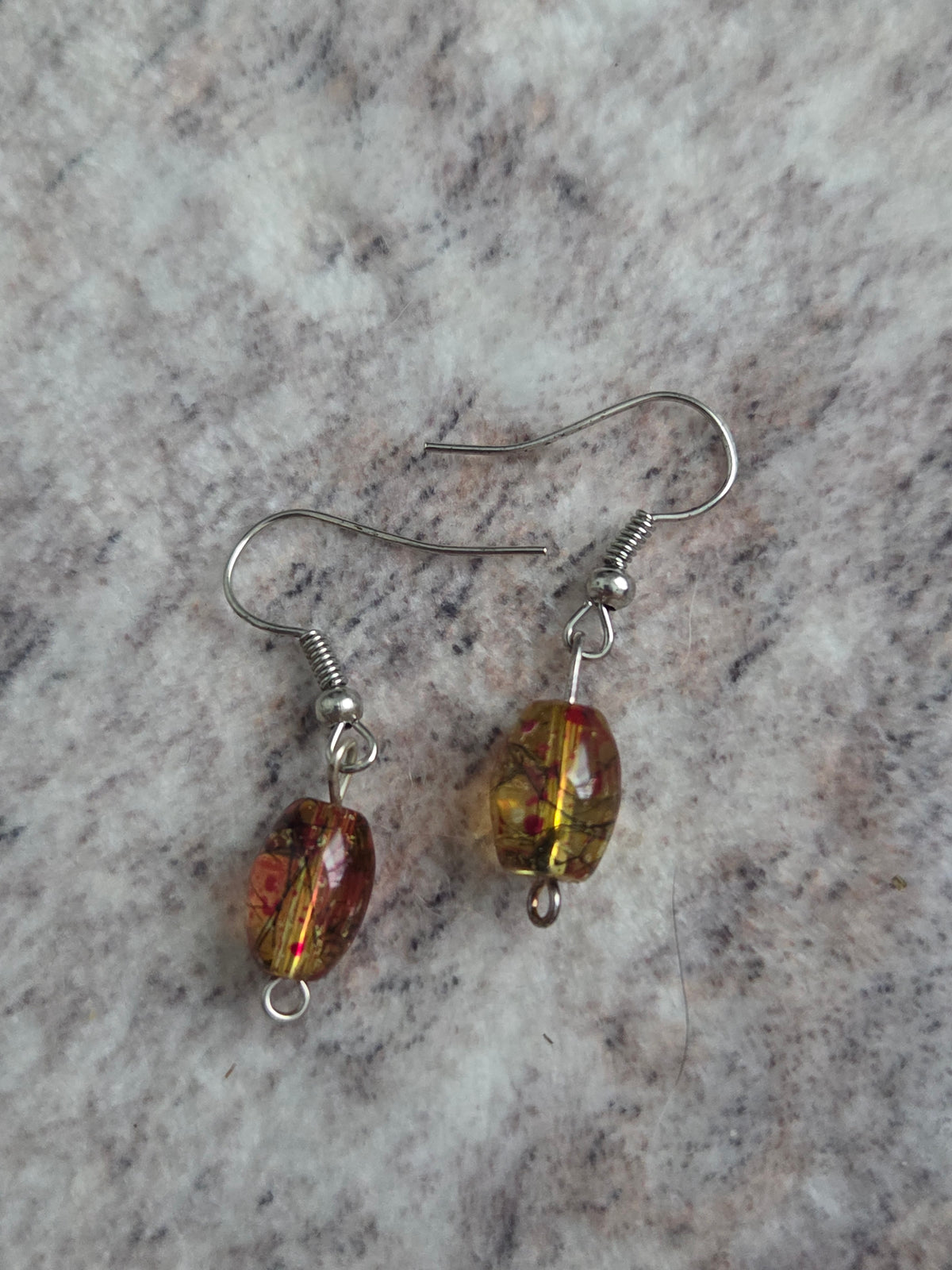 Speckled glass bead earrings