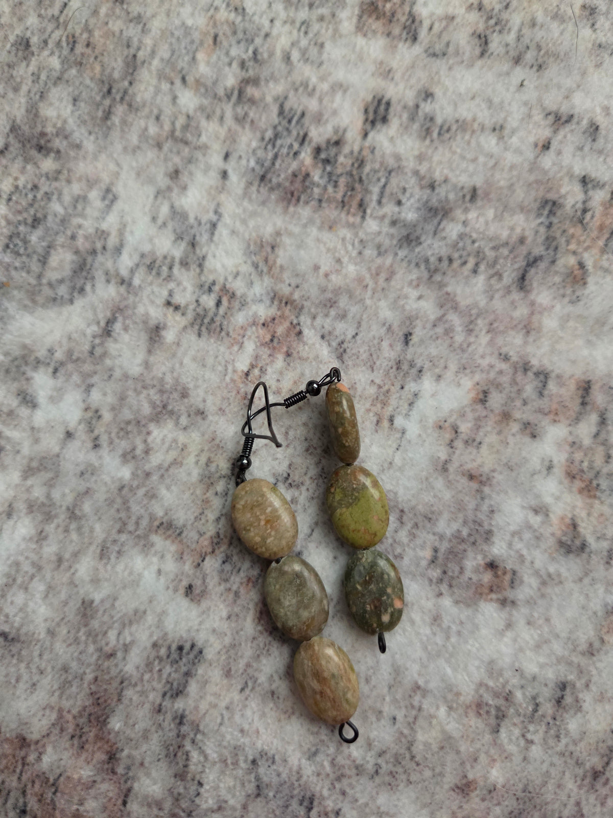 Speckled glass bead earrings