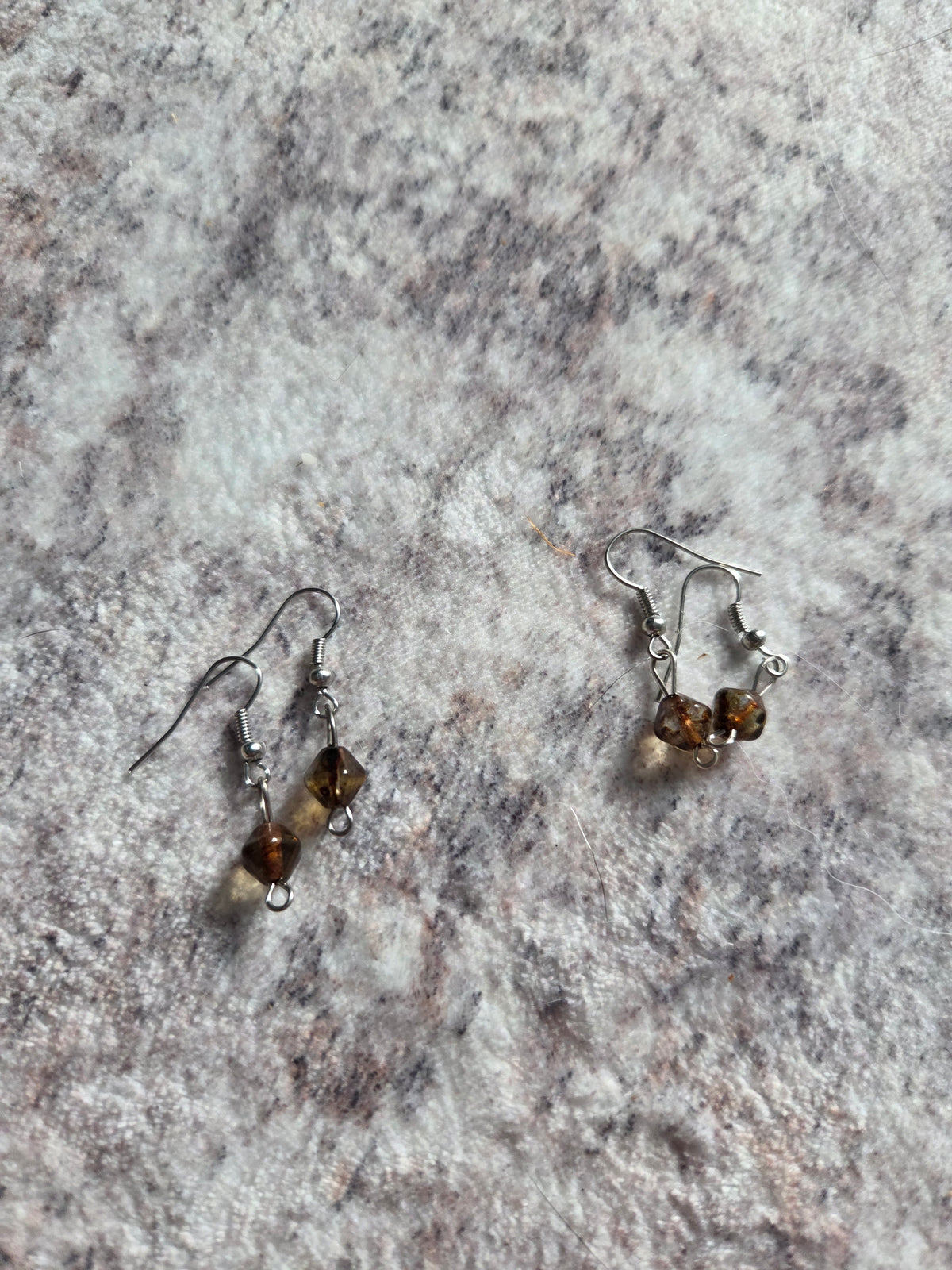 Diamond shaped beaded earrings