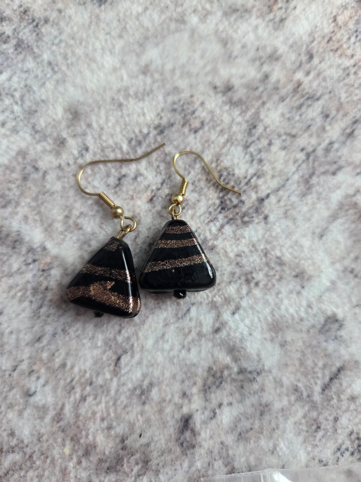 Striped glass bead earrings