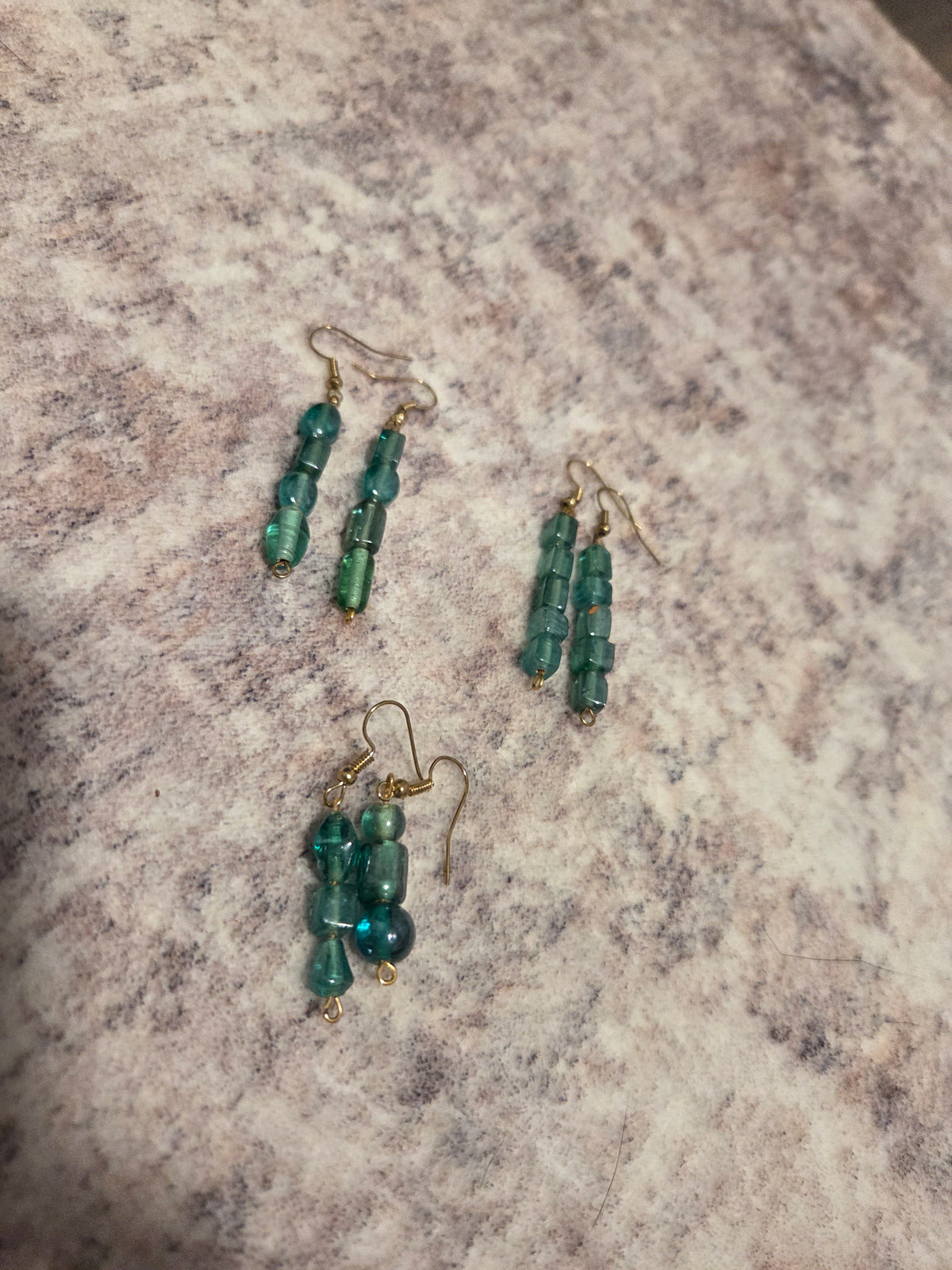 Rectangular beaded earrings