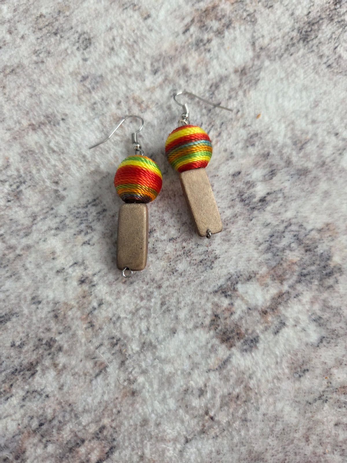 Wood bead earrings