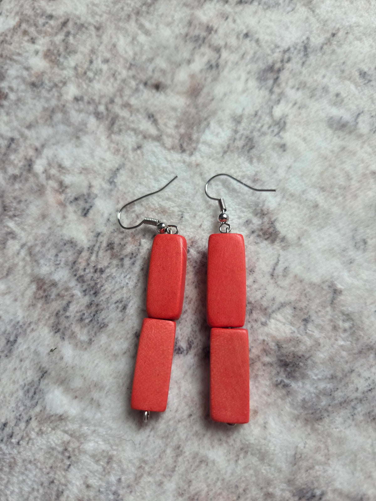 Wood bead earrings