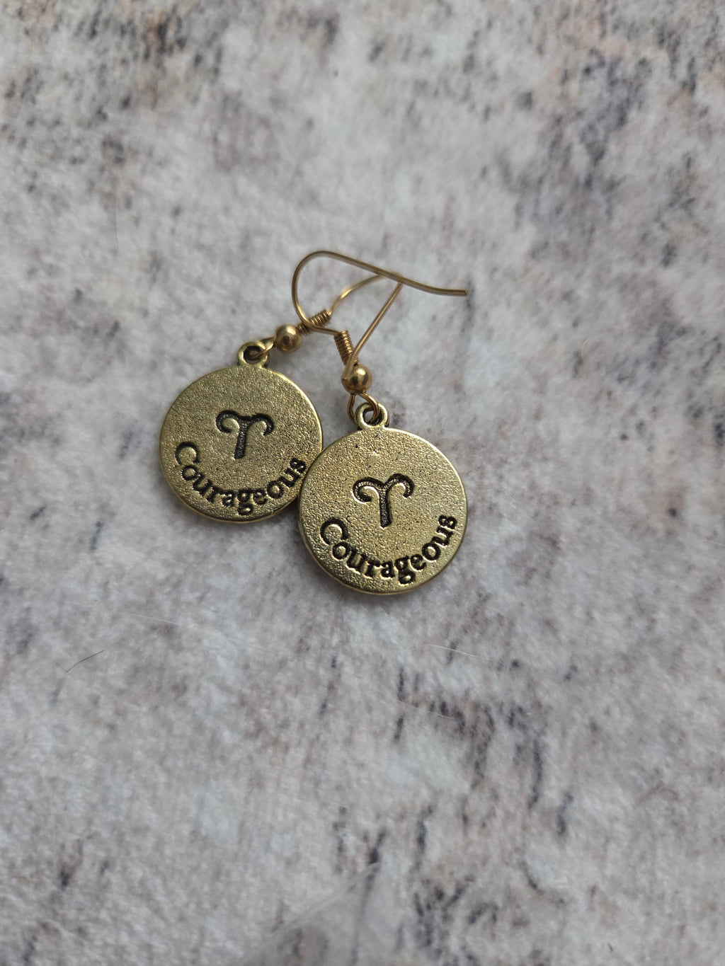 Golden Ares horoscope earrings