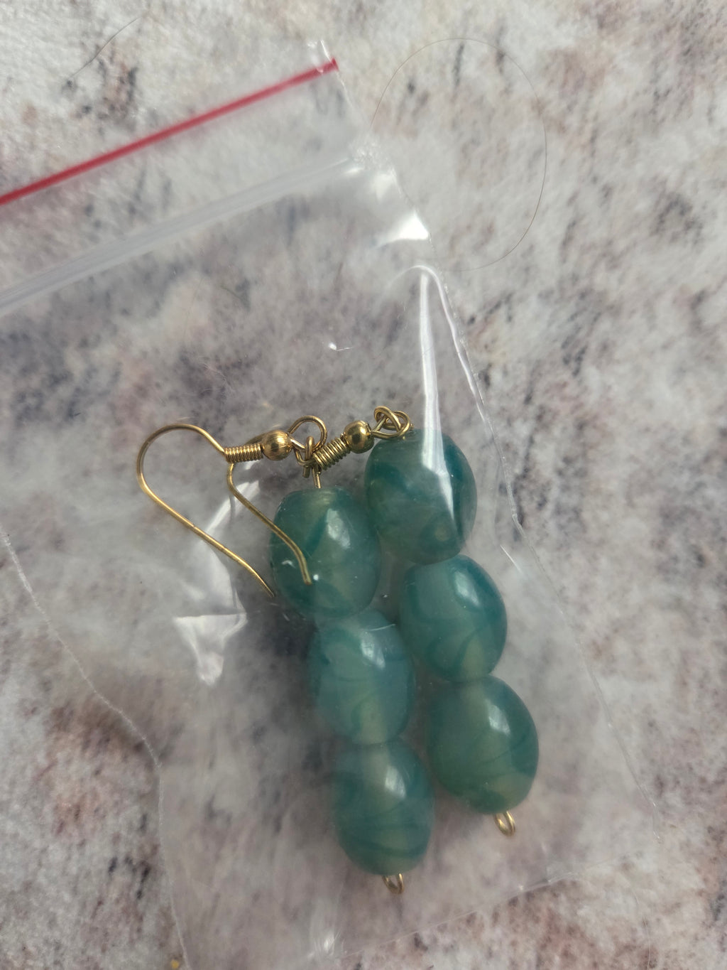 Striped glass bead earrings
