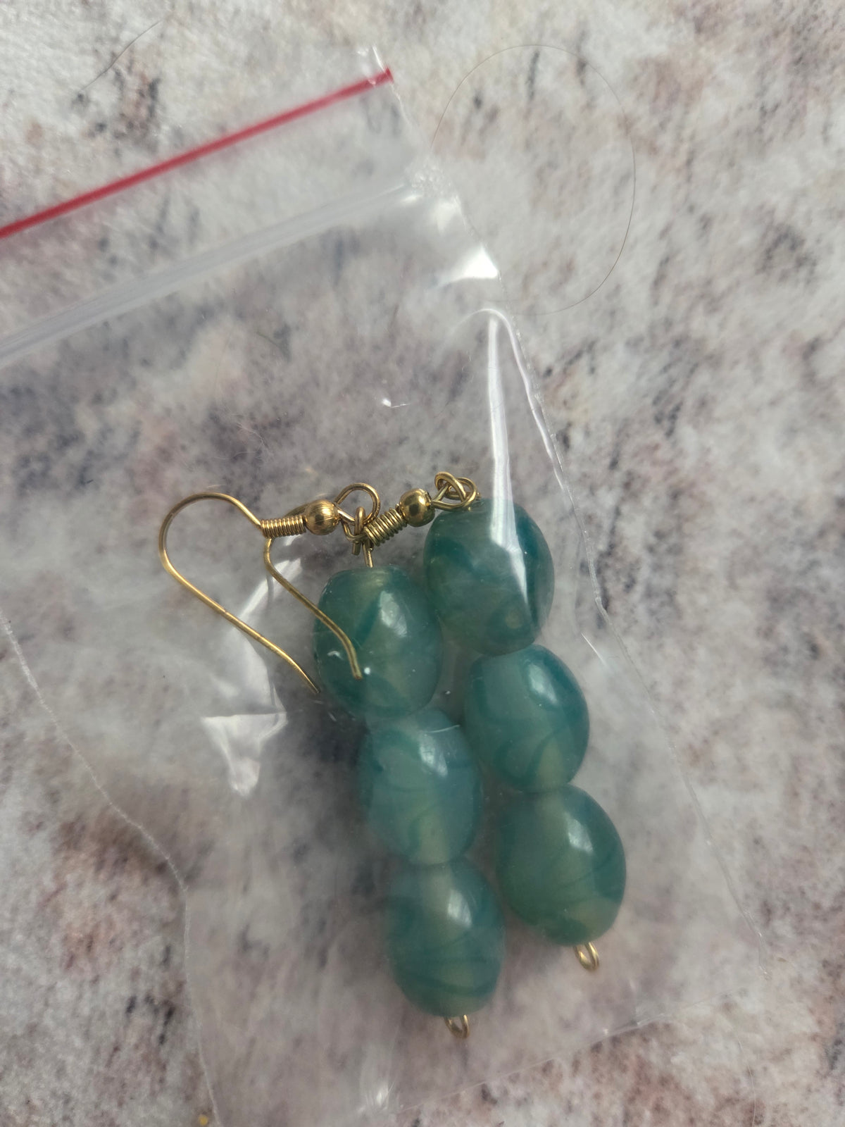 Striped glass bead earrings