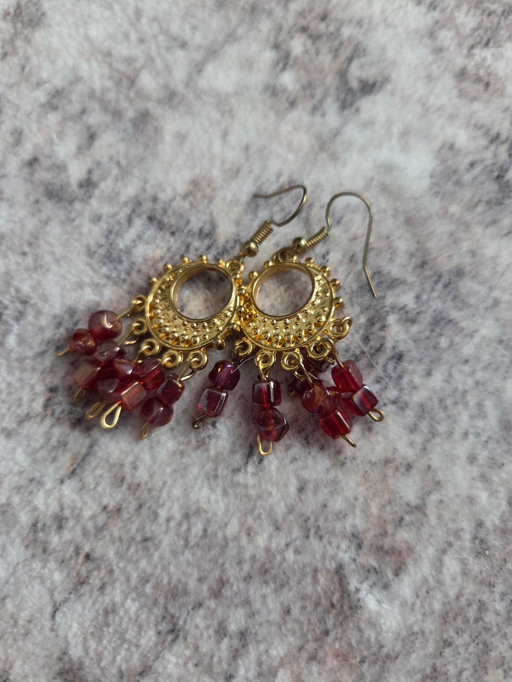 Classic stylized glass bead earrings