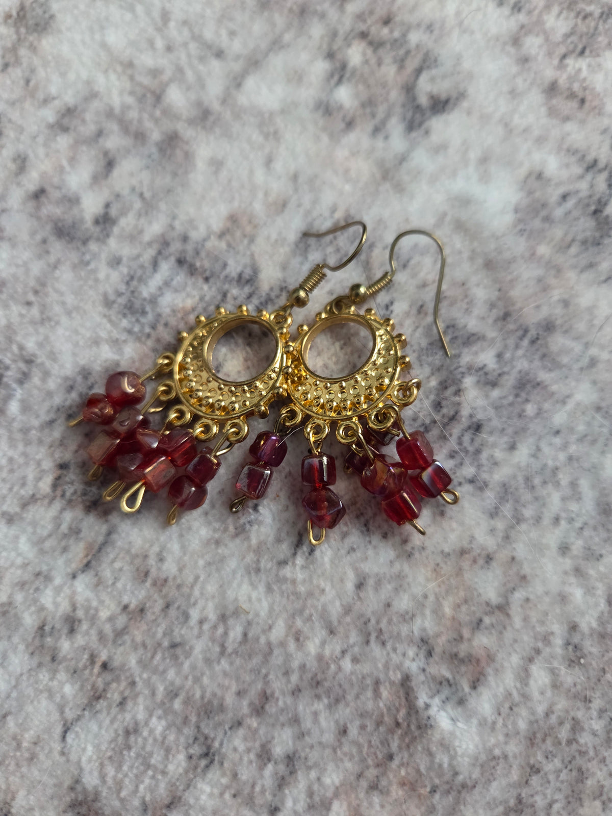 Classic stylized glass bead earrings