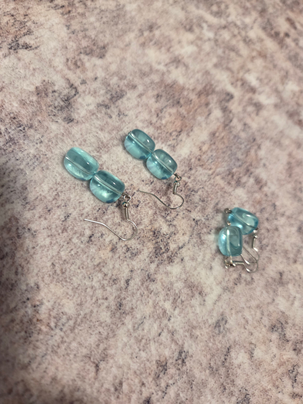 Funky shaped beaded earrings