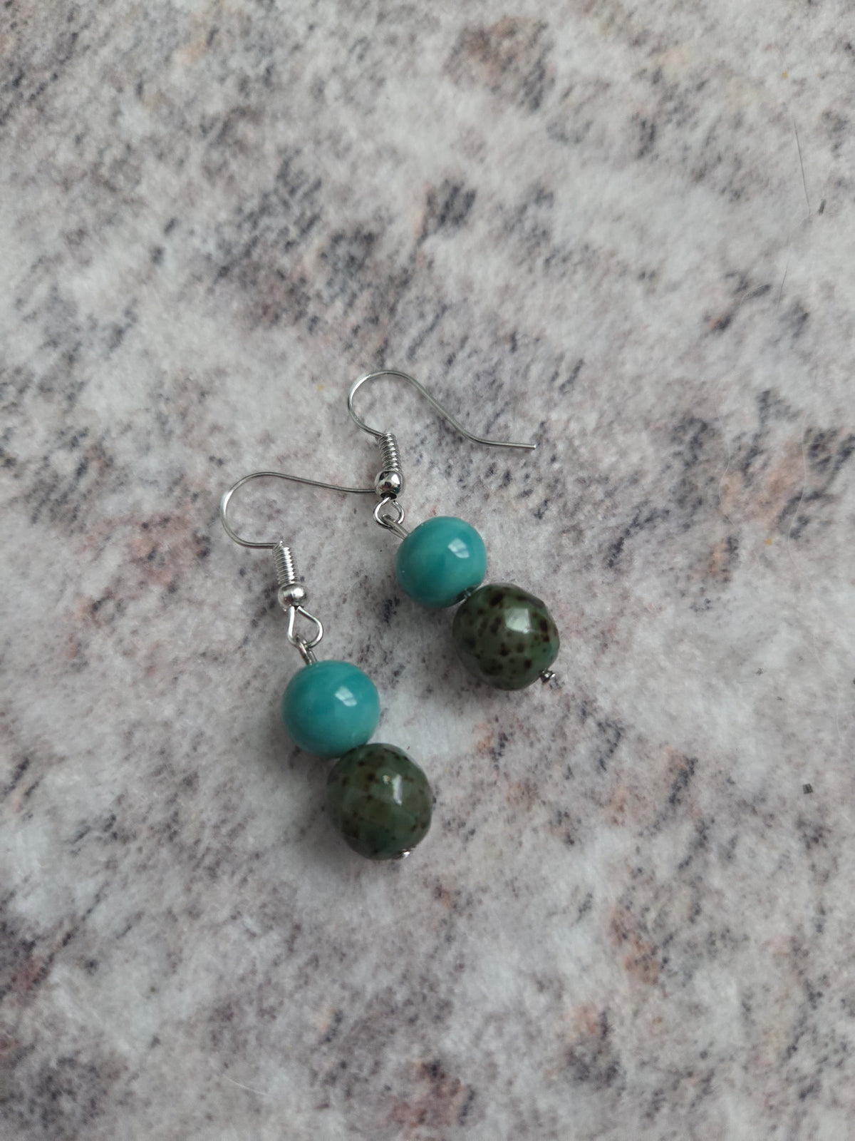 Speckled glass bead earrings
