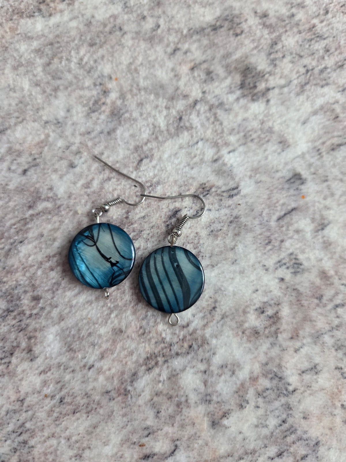 Striped glass bead earrings