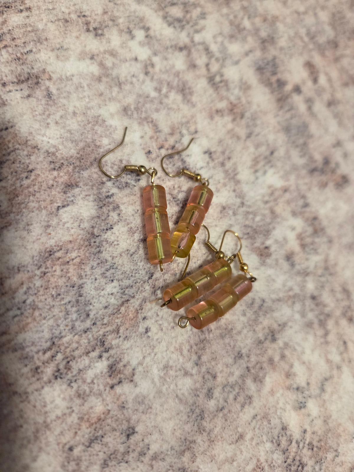 Rectangular beaded earrings